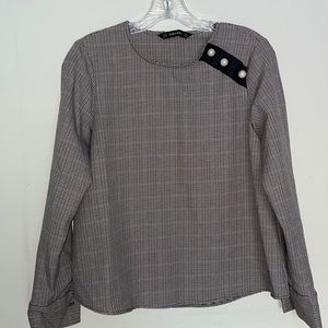 Zara houndstooth top